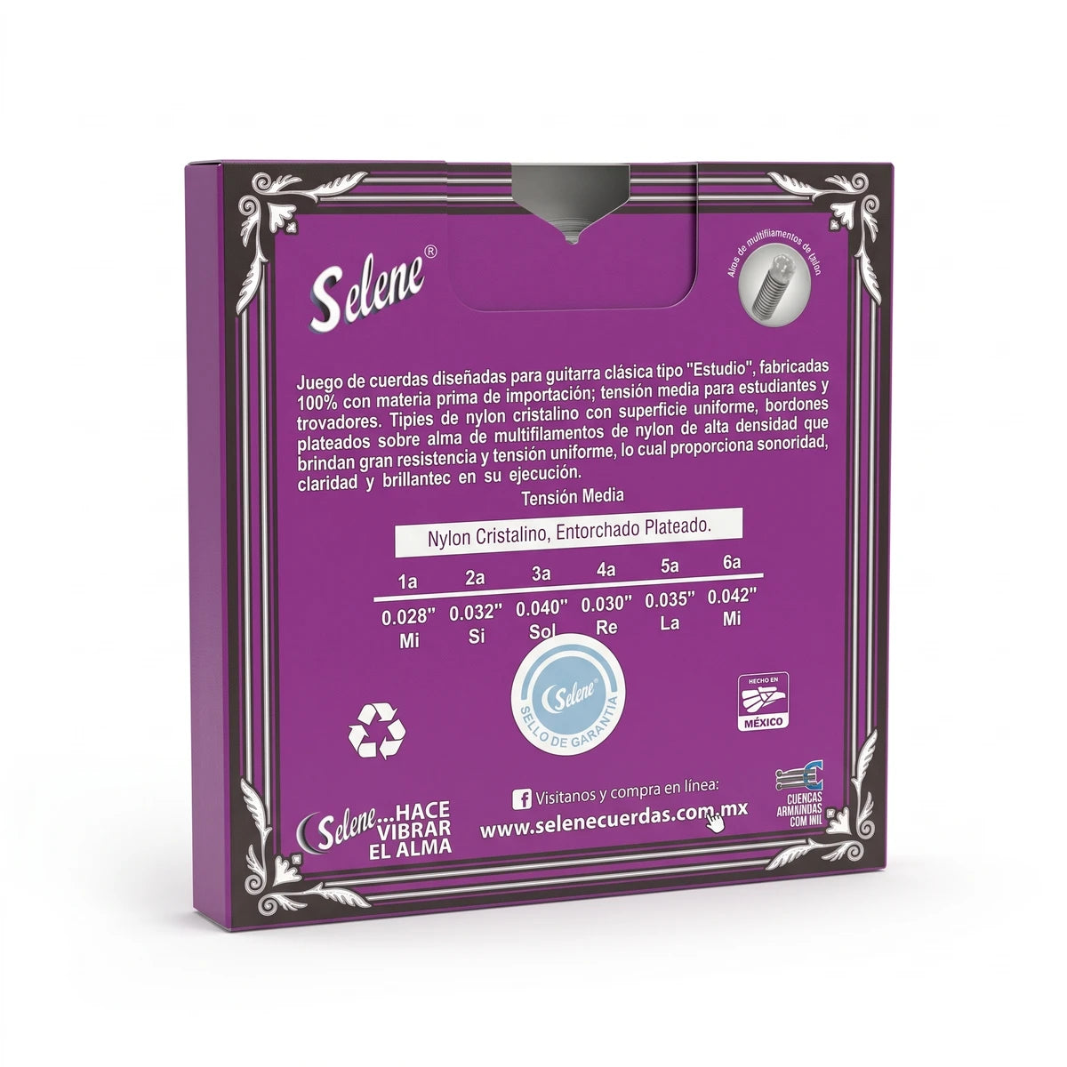 Encordadura Selene 500 Para Guitarra Acustica Nylon Opal