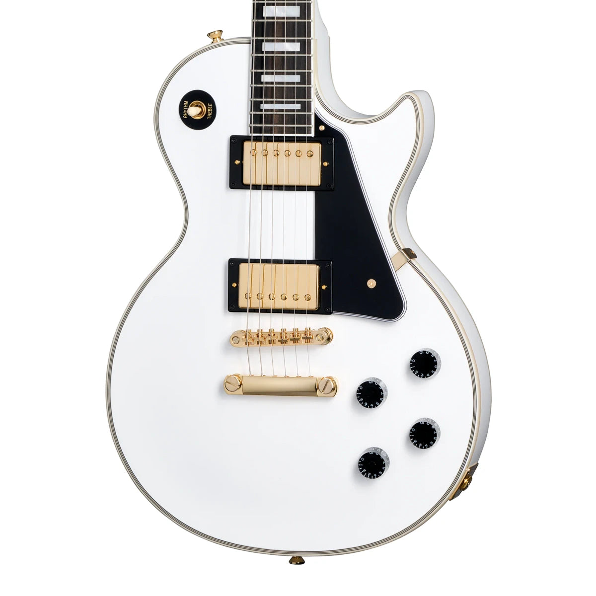 Guitarra Electrica Epiphone ECLPCAWGH1 Les Paul Custom Alpine Blanca Inspirada Por Gibson