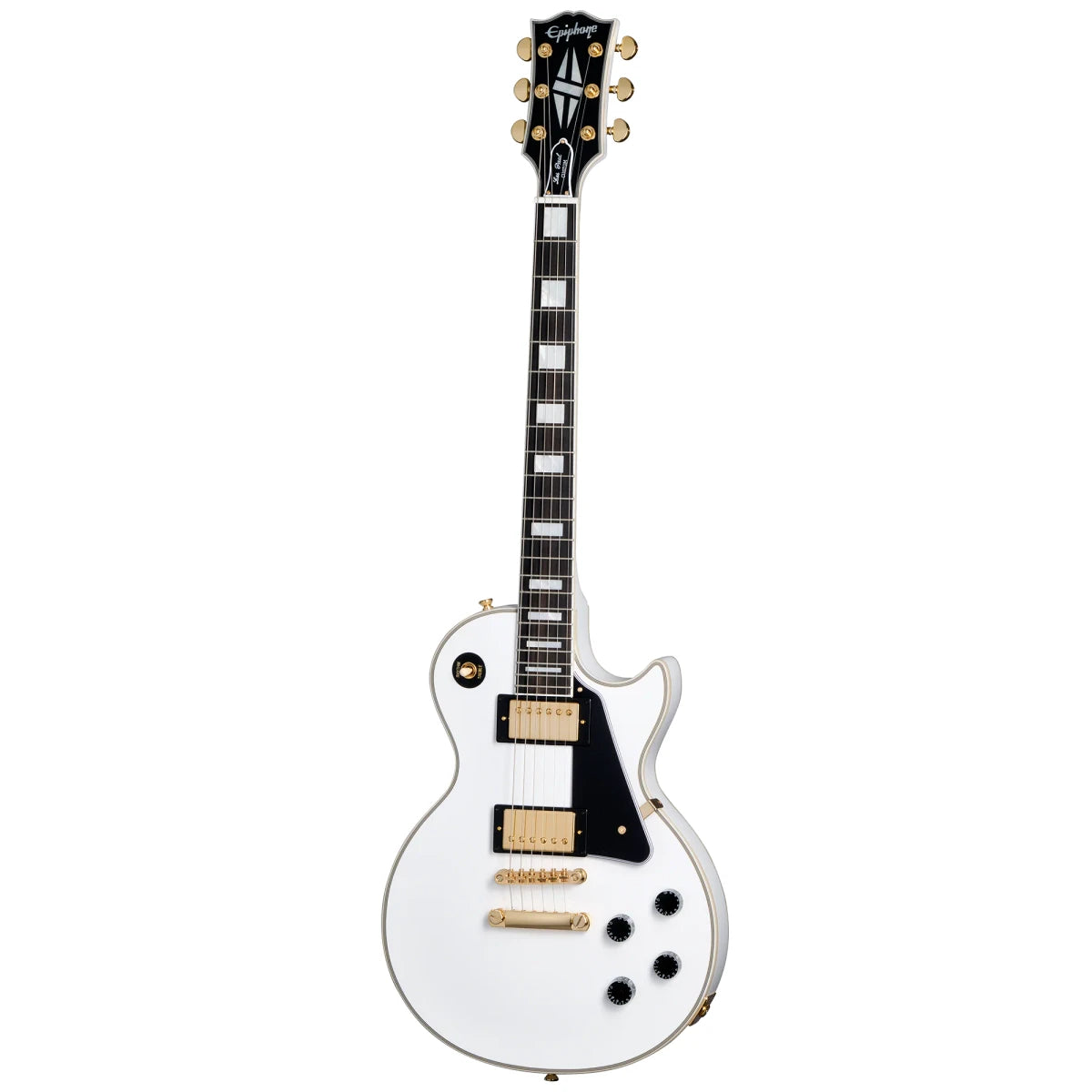 Guitarra Electrica Epiphone ECLPCAWGH1 Les Paul Custom Alpine Blanca Inspirada Por Gibson