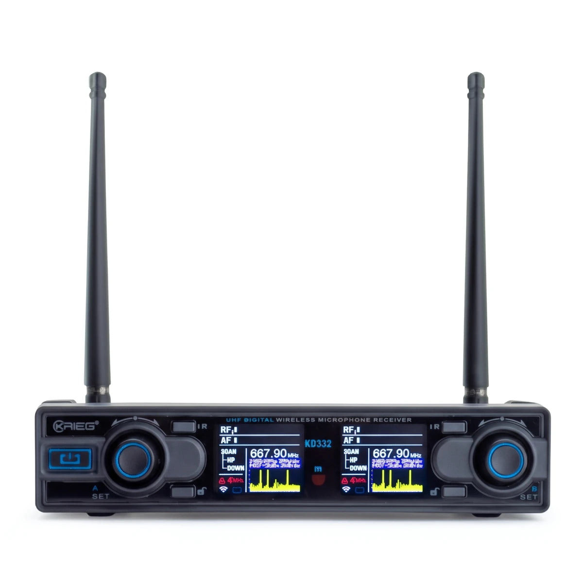 MICROFONO INALAMBRICO KRIEG DOBLE DE MANO RECARGABLE, KD-332