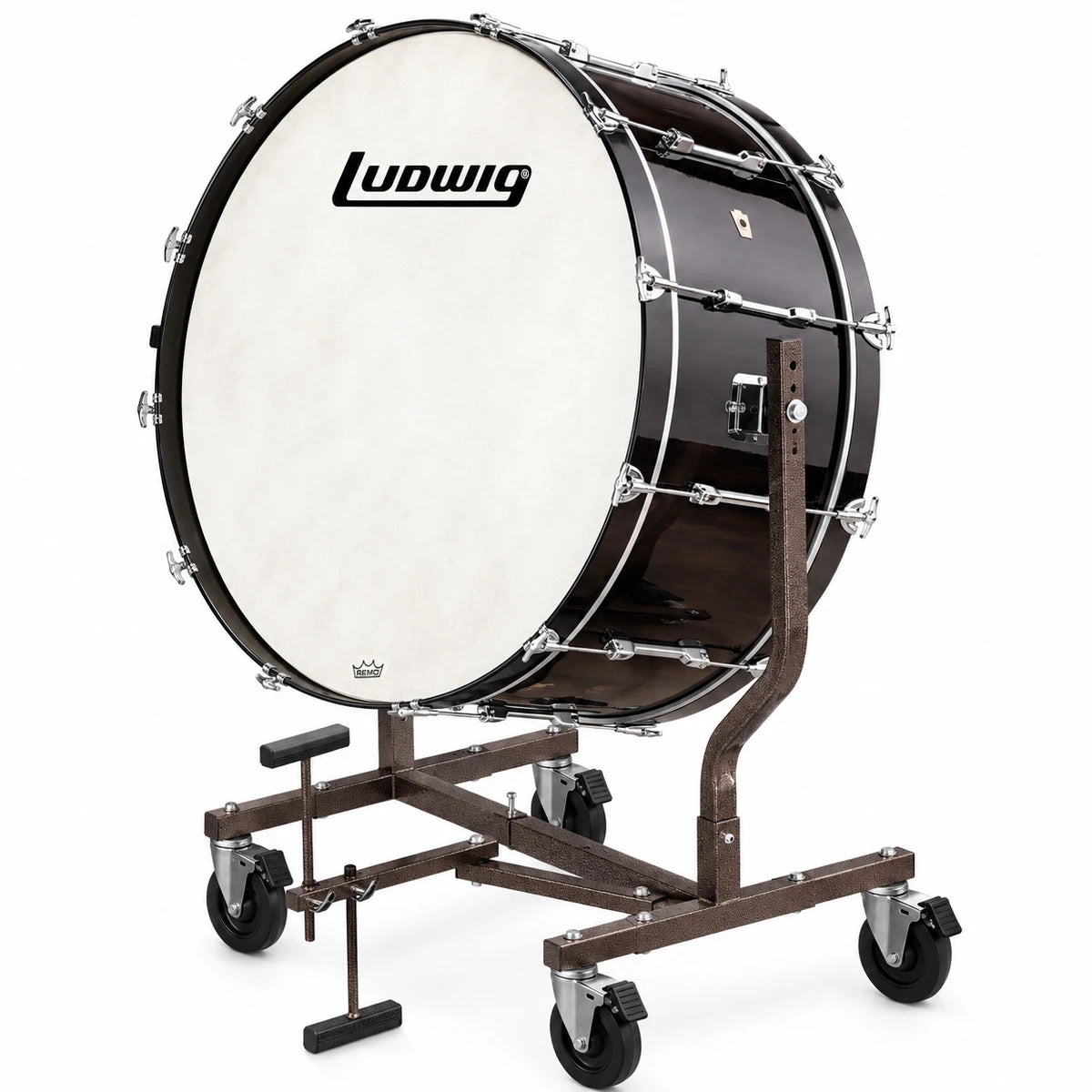 Bombo Ludwig LECB32X7G De Concierto Mica Negra Con Base 32x16 Pulgadas