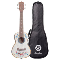 Thumbnail for Ukelele Bamboo U-23-DD-S Concierto Sapele Dia de los Muertos Con Funda 23 Pulgadas