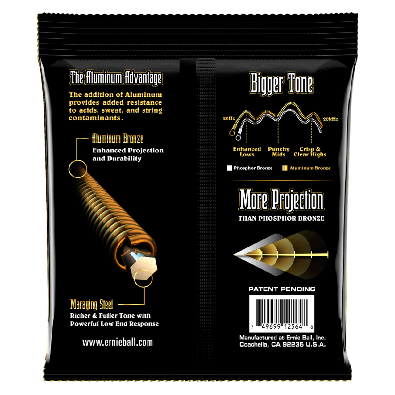 Encordadura Ernie Ball Para Guitarra Electroacustica 13-56 Bronze Medium 2564