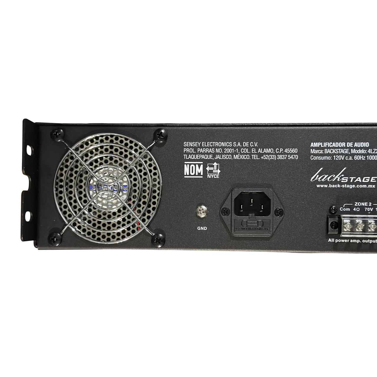 Amplificador Back Stage De Audio 70/100v C/4 Entradas 2 Zonas, 4lz2