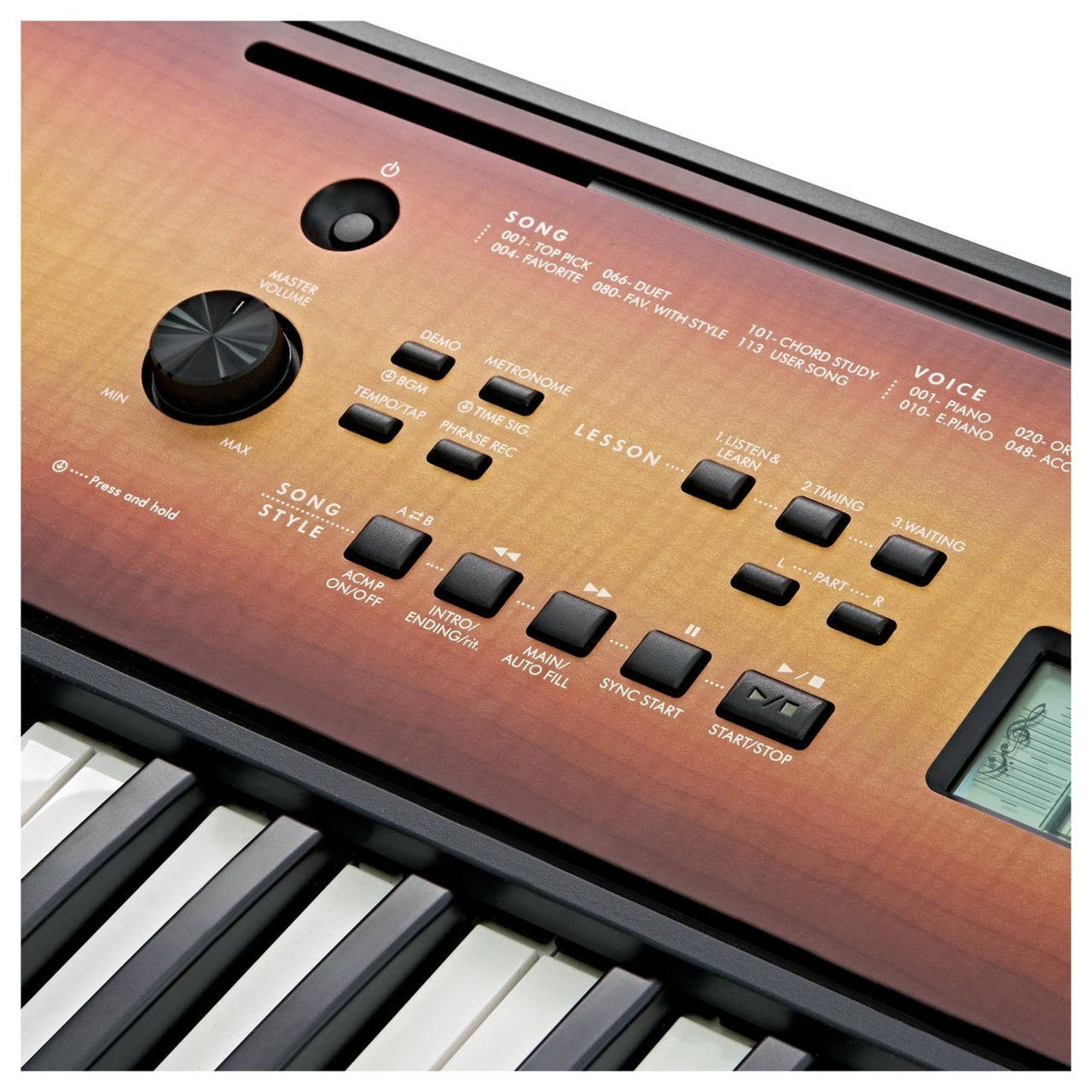 TECLADO YAMAHA EDUCATIVO ACABADO MAPLE C/ELIMINADOR PA130, PSR-E360MA