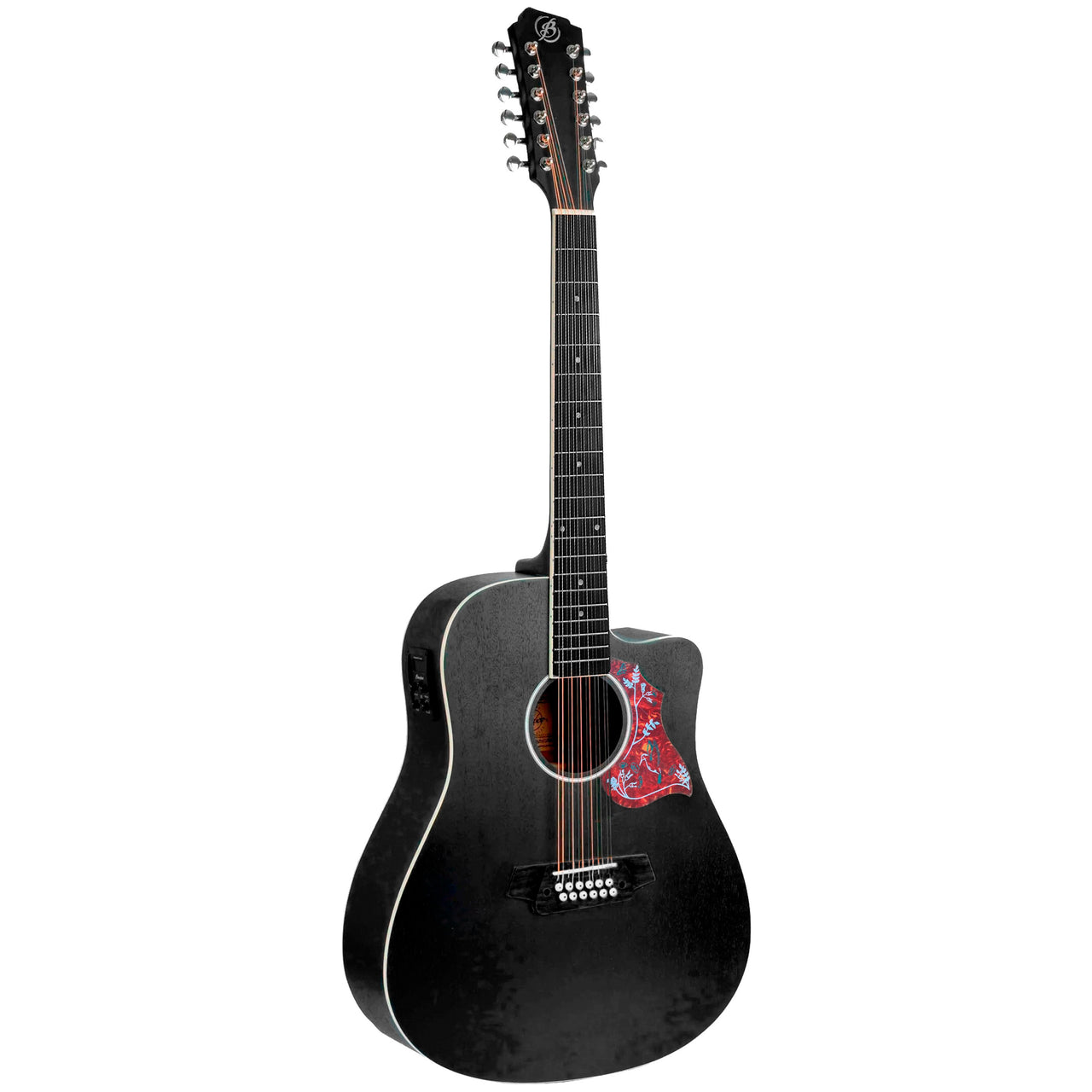 GUITARRA ELECTROACUSTICA BAMBOO 12 CDAS.C/FUNDA, GA-4012-MAHOGANY-BK-Q
