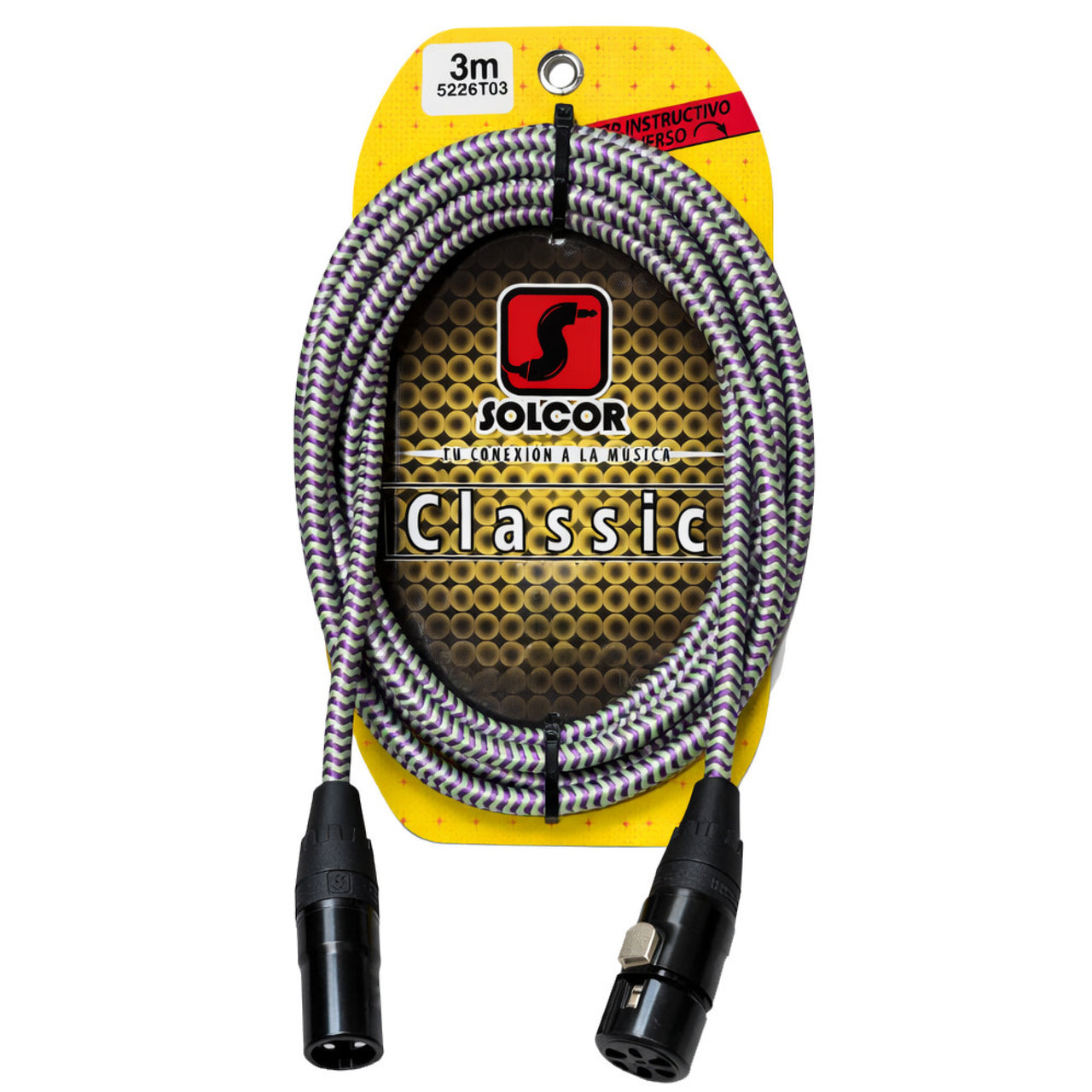 Cable Clasica 5226t03 Para Microfono Canon A Canon Tejido 3 Metros