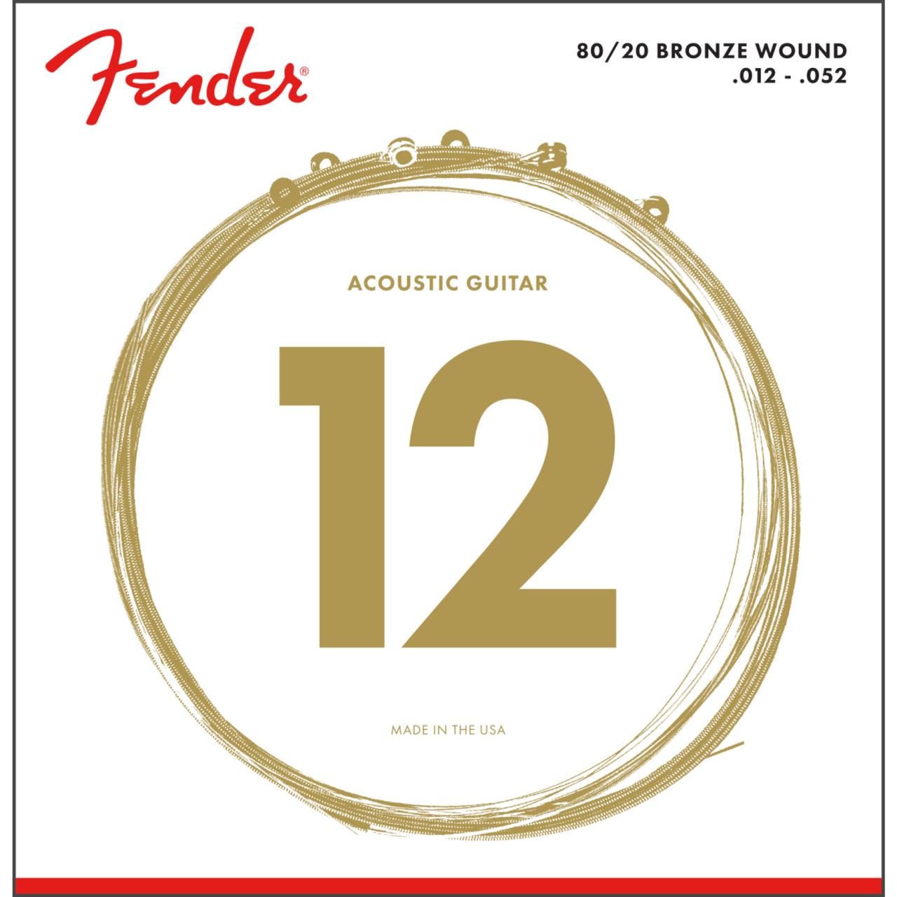 Juego De Cuerdas Fender Guitarra Electroacustica 12-52, 70l, 0730070403