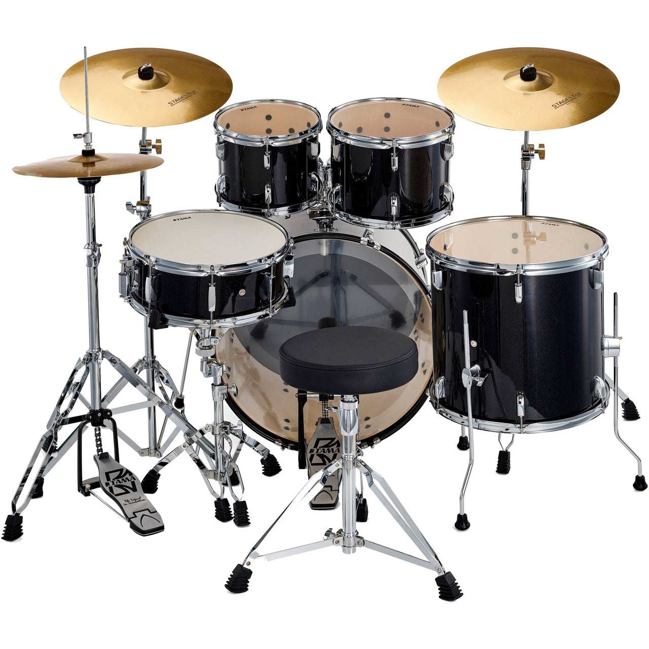 Bateria Tama Stage Star St52h6c-bns 5 Piezas Negro Con Herrajes