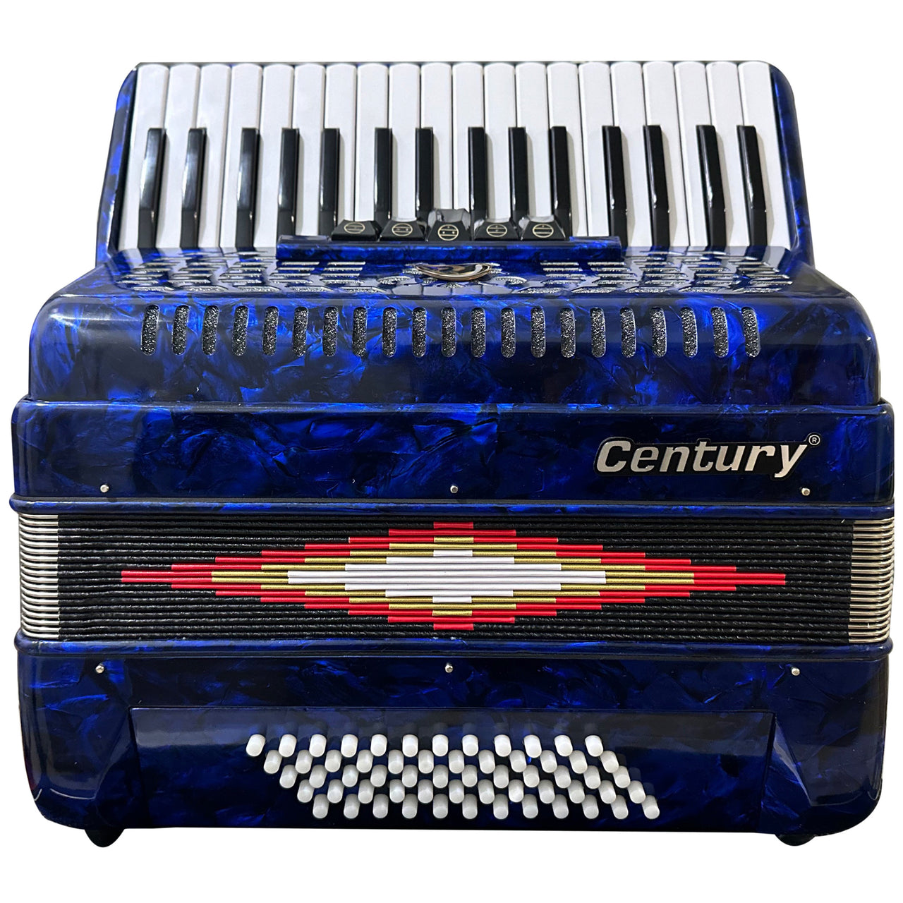 Acordeon Teclas Century Cnac047 34 Teclas 60 Bajos 5 Registros C1308a Azul