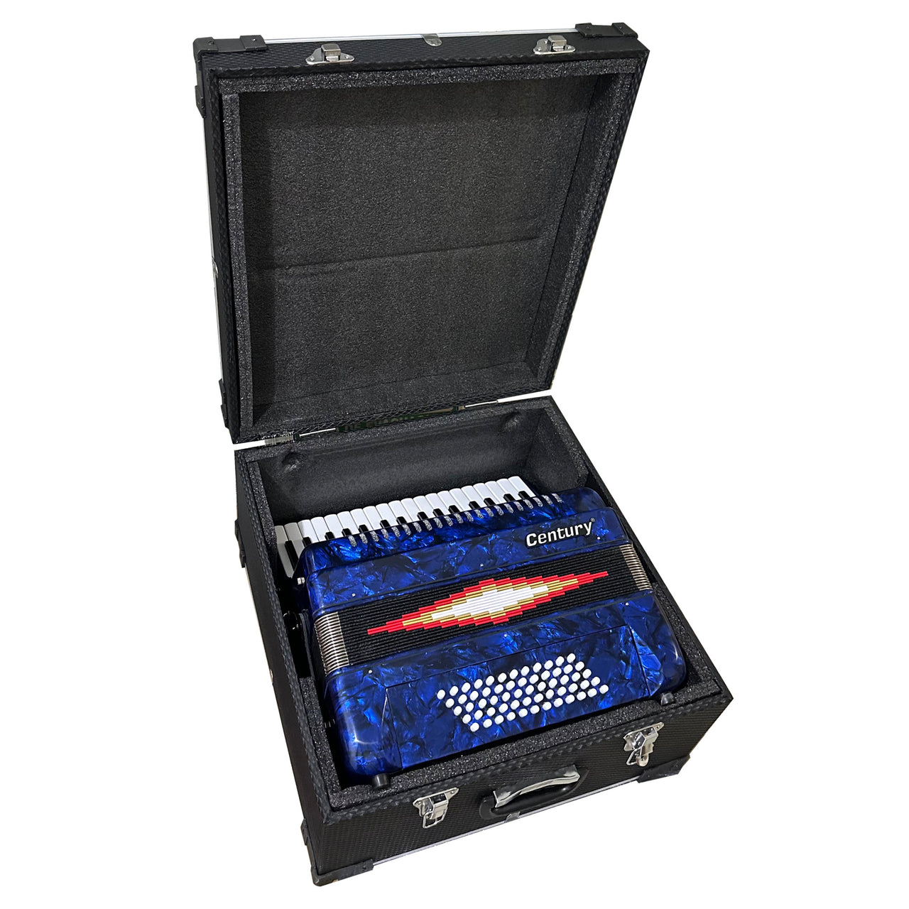 Acordeon Teclas Century Cnac047 34 Teclas 60 Bajos 5 Registros C1308a Azul