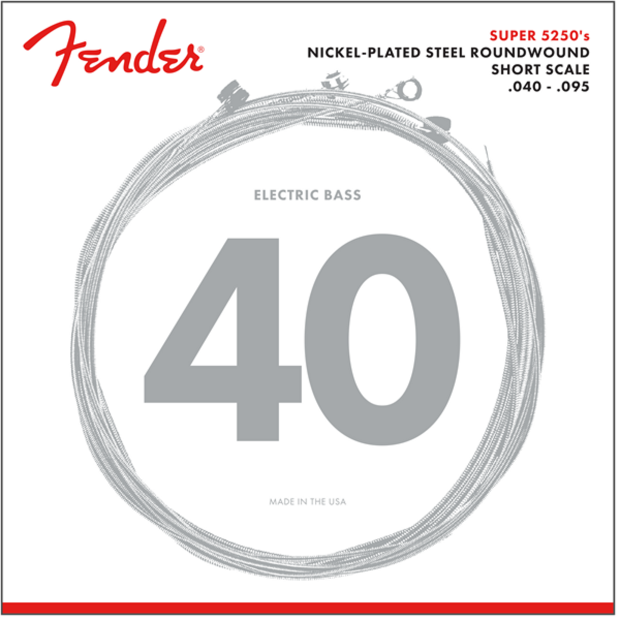 Encordadura Fender 5250xl Para Bajo Electrico 4 Cuerdas De Escala Corta 0735250402