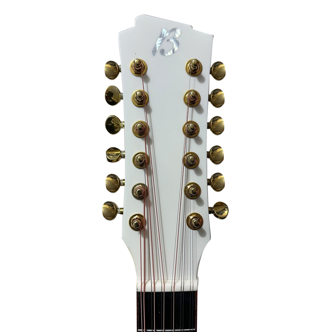 Guitarra Electroacustica Bamboo Ga-4012-wh-q-ar Blanca Con Funda