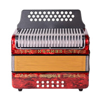Thumbnail for Acordeon Hohner A5643 Corona Ii 31 Botones 12 Bajos Fa/sib/mib Rojo