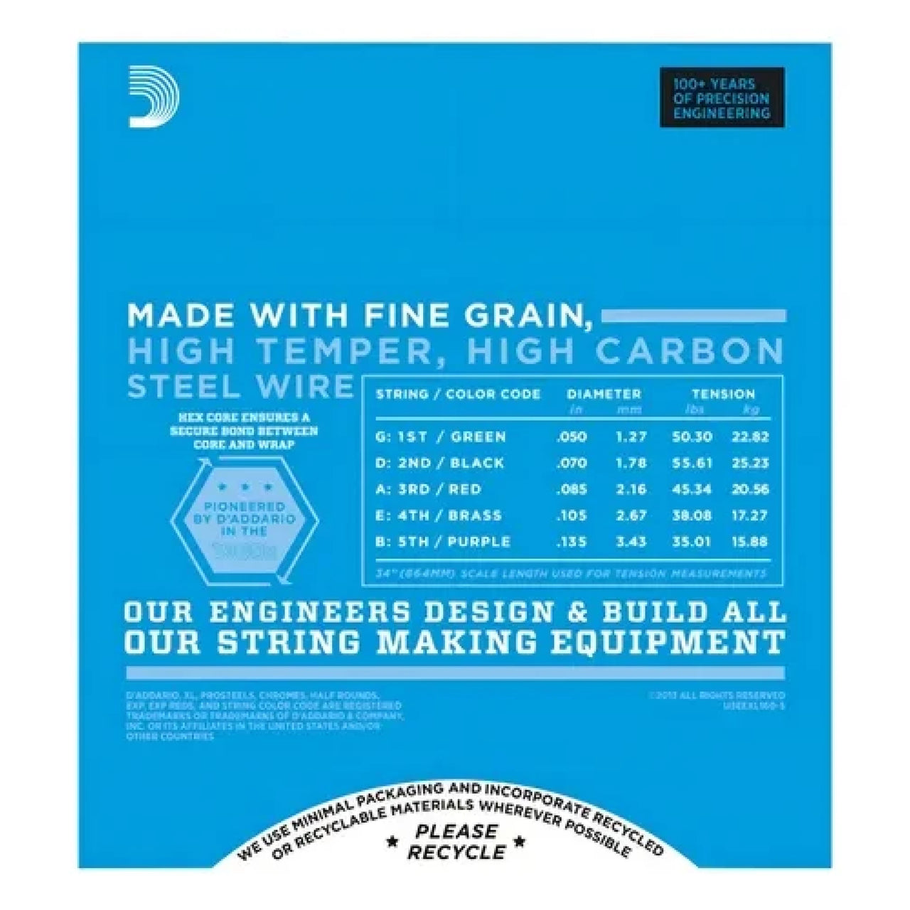 ENCORDADURA D ADDARIO P/BAJO ELECTRICO, EXL-160-5