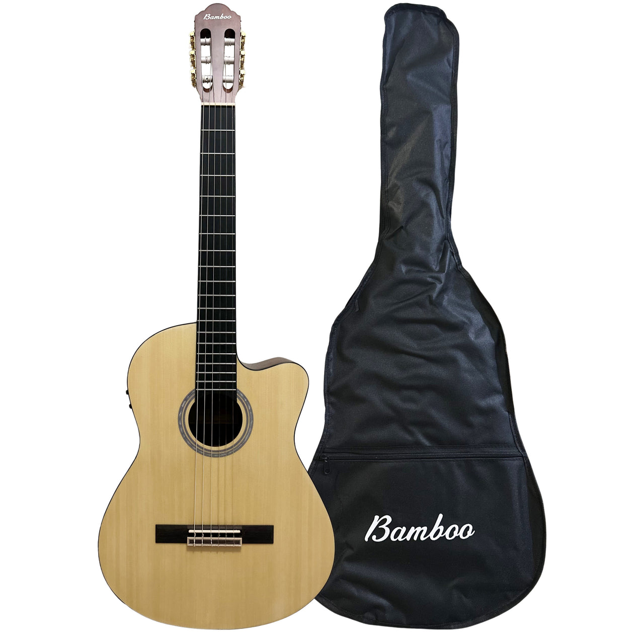 Guitarra Electroacustica Bamboo 39" C/funda, Gc-39-spruce-q