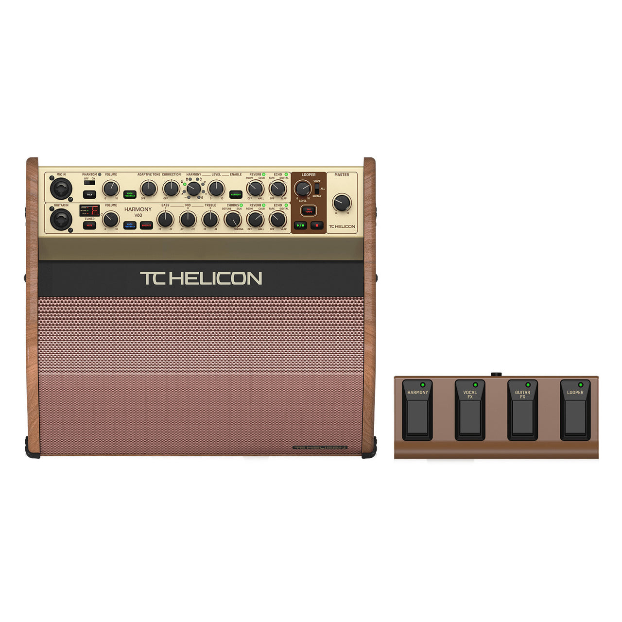 Amplificador TC Helicon Mod. HARMONY V60 Acústico De 60 Vatios Con 2 Canales