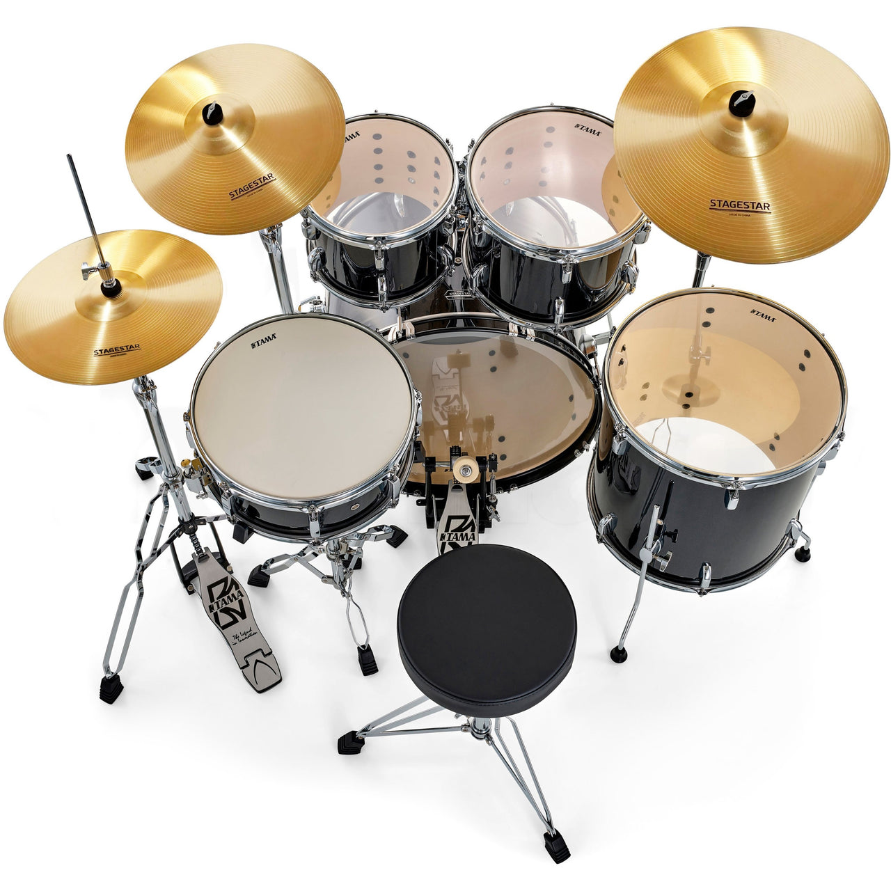 Bateria Tama Stage Star St52h6c-bns 5 Piezas Negro Con Herrajes