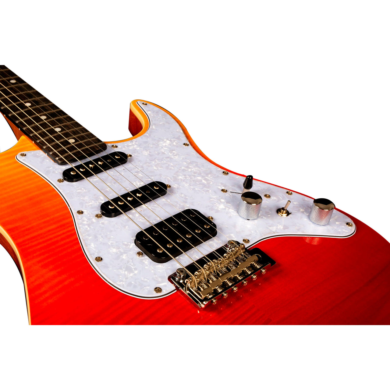 Guitarra Electrica Jet Guitars Js600trd Sunburst Rojo Transparente