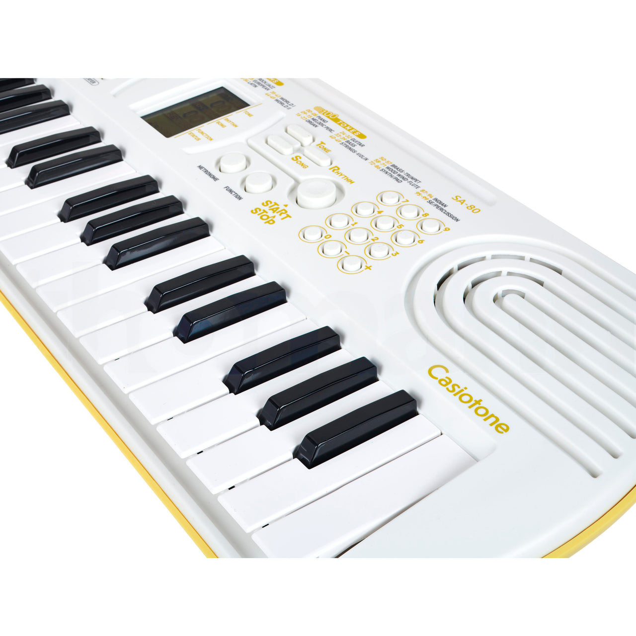 Teclado Casio Sa-80 Portatil 44 Teclas Color Blanco Y Amarillo