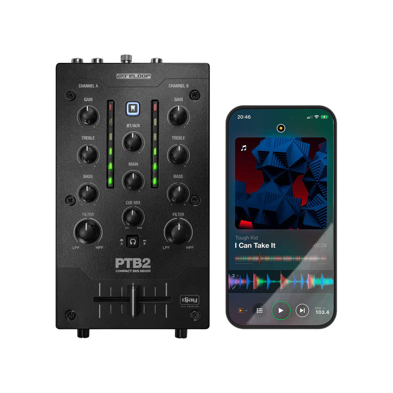 Mezcladora Portátil Para Dj Reloop Mod. Ptb-2