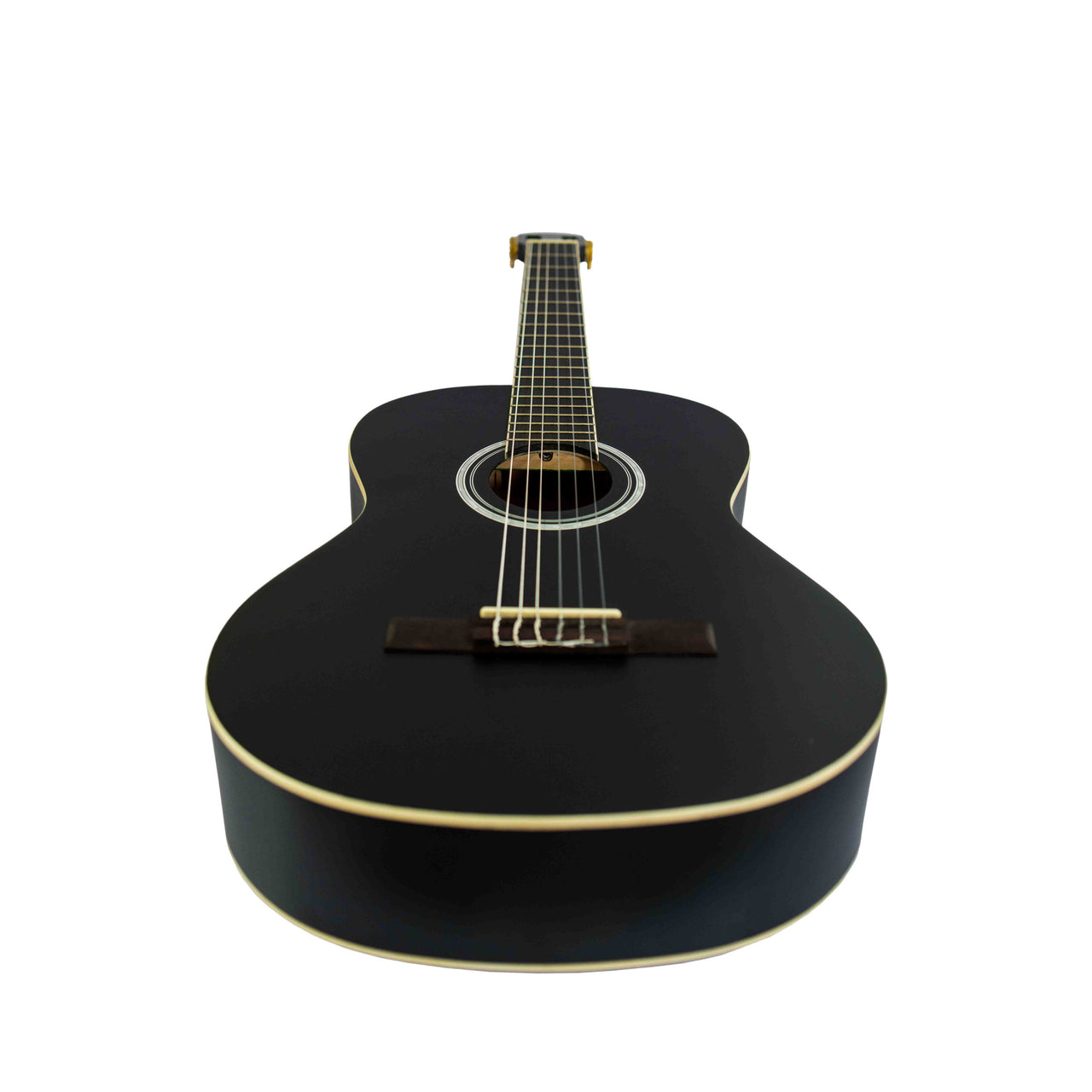 Guitarra Clasica Bamboo Gc-39-bk-ar Negra Con Funda 39 Pulgadas