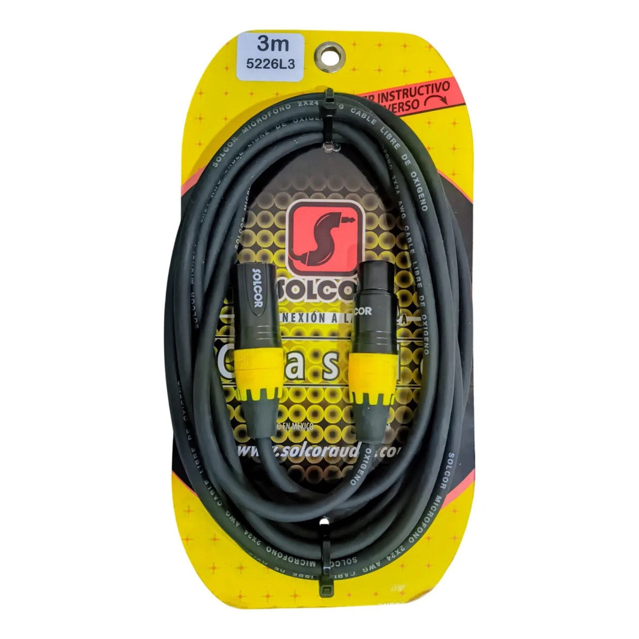 CABLE CLASICA P/MICROFONO CANON A CANON 3 MTS, 5226L3