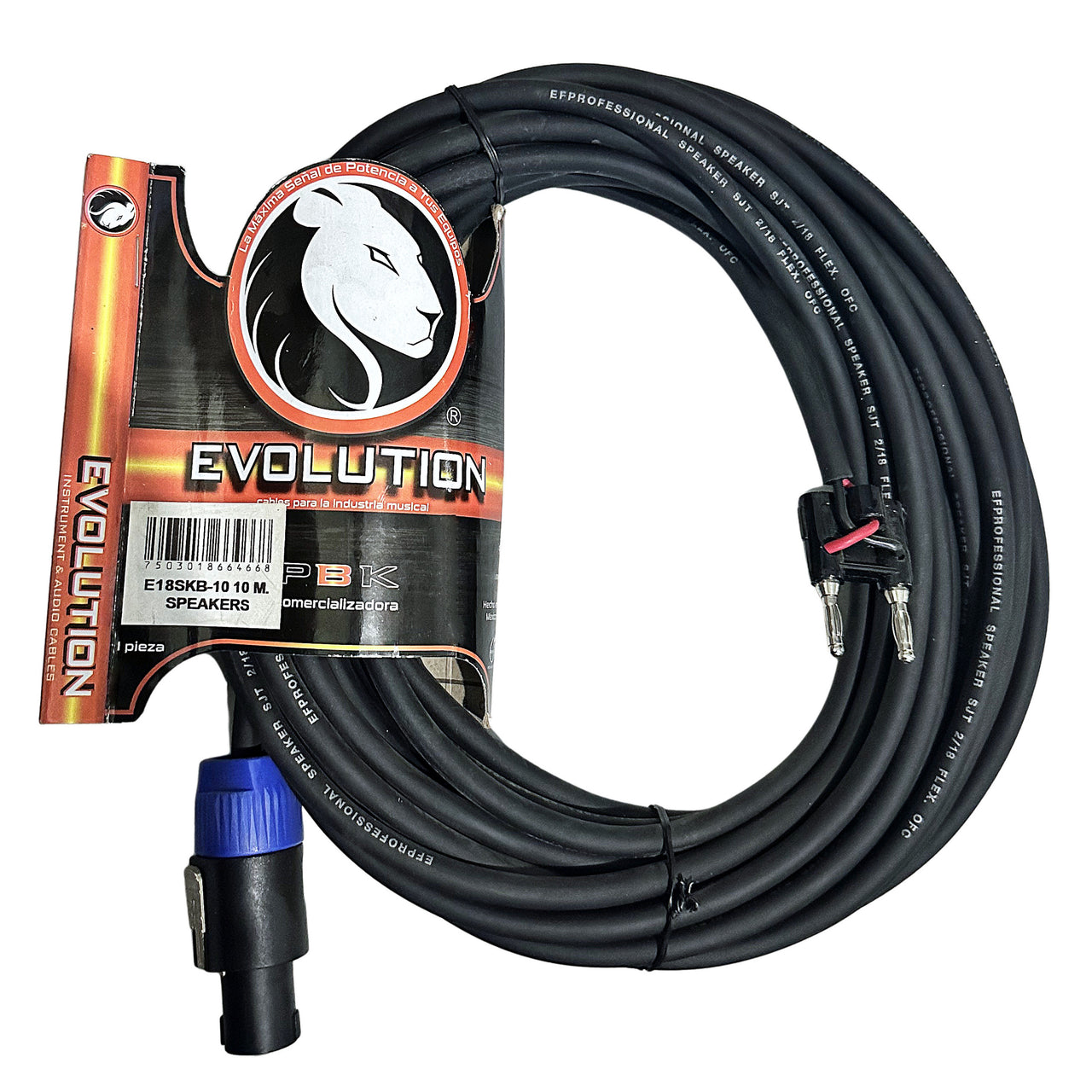Cable Para Bafle Evolution E18skb-10 Speakon A Banana 10 Metros