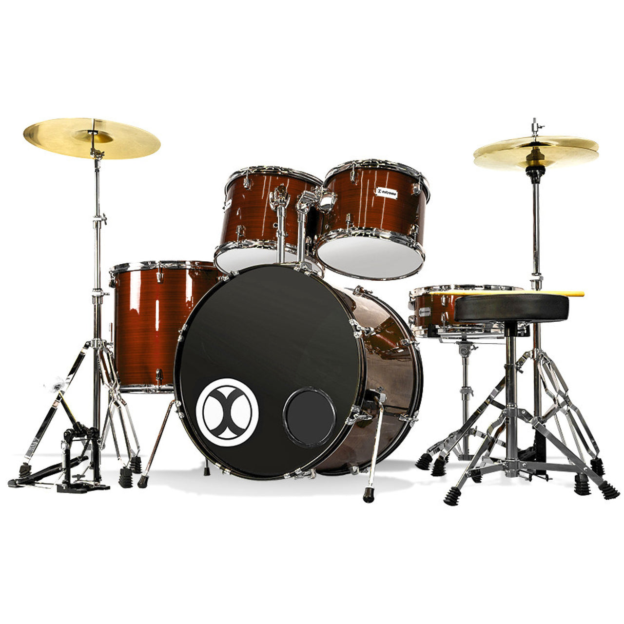 BATERIA EXTREME 5 PZAS MARRON RAYADO, EXBT082