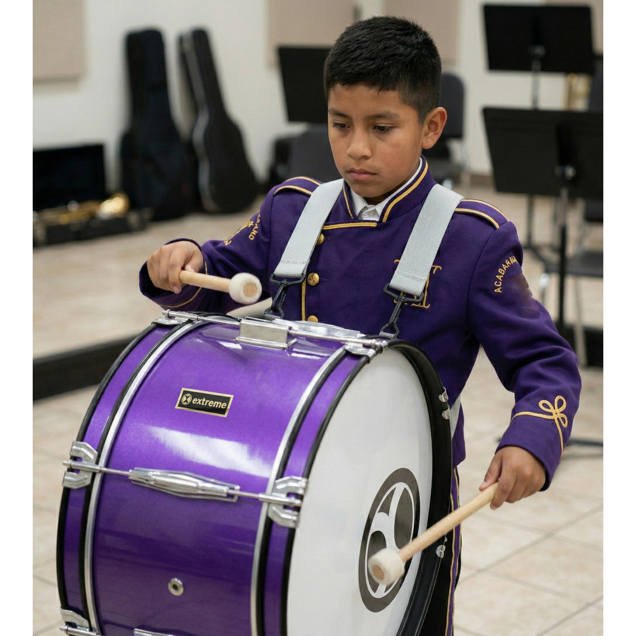 Tambora Marcha Extreme Junior Morada 18x7" C/correa, Extm024