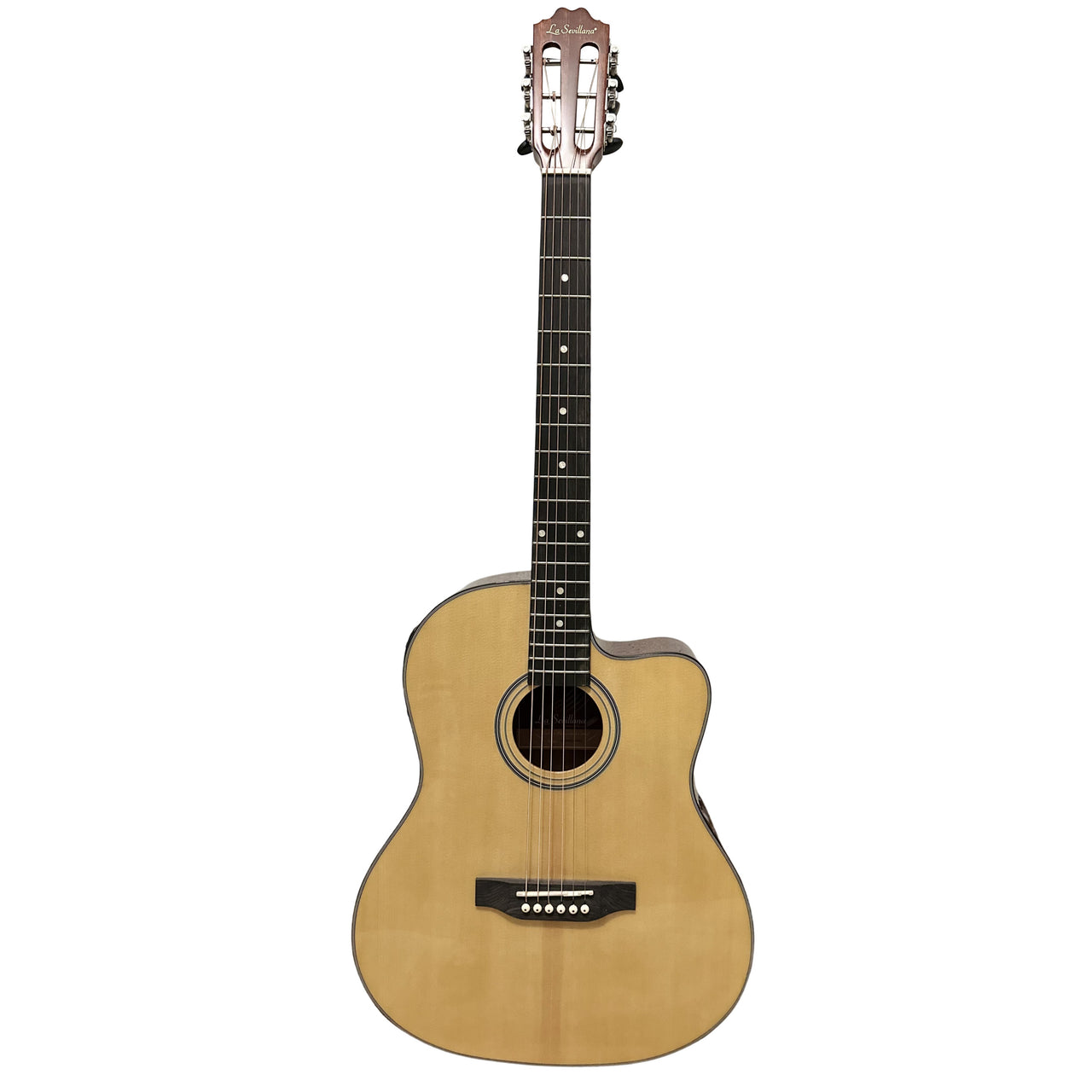 GUITARRA ELECTROACUSTICA LA SEVILLANA CUERDAS ACERO, UN-3CEQS