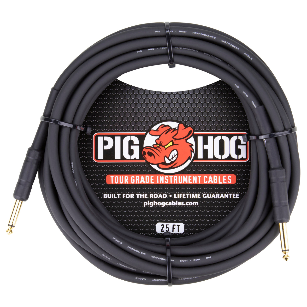 Cable Pig Hog Ph25 Para Instrumento Plug A Plug 7.62M Negro