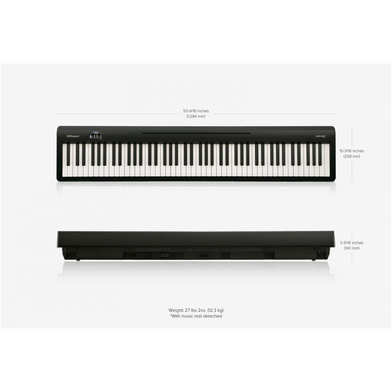 PIANO DIGITAL ROLAND 88 TECLAS ACABADO NEGRO, FP-10-BK