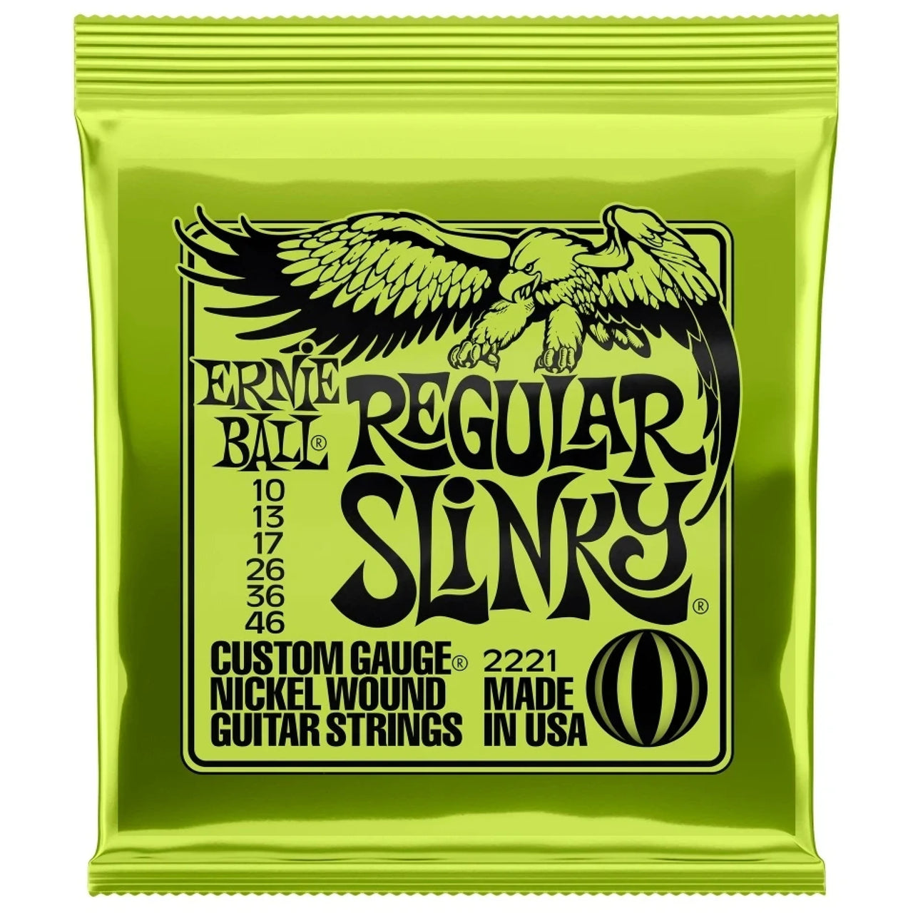 Encordadura Ernieball Para Guitarra Electrica Regslinky Verde, 2221