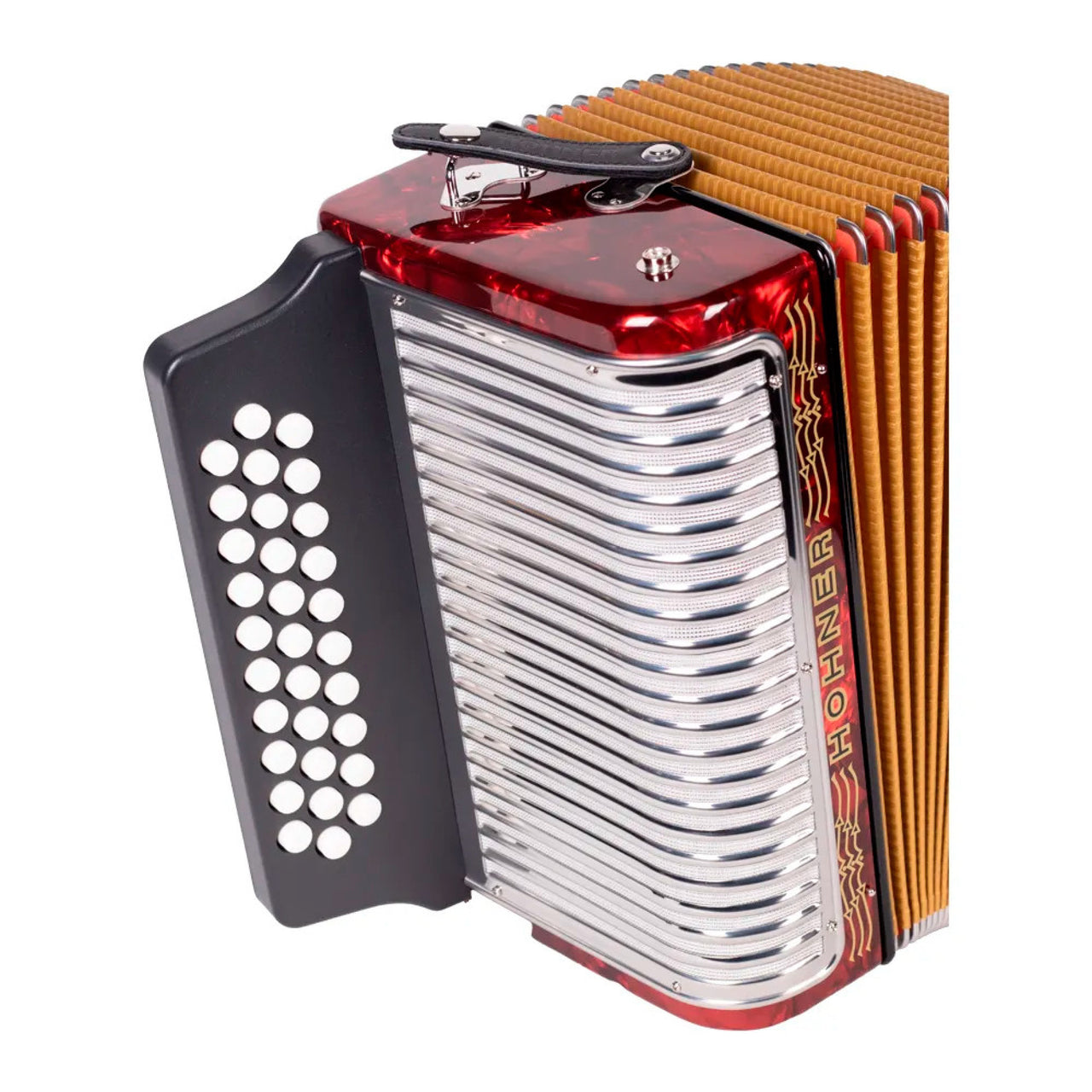Acordeon Hohner A5643 Corona Ii 31 Botones 12 Bajos Fa/sib/mib Rojo