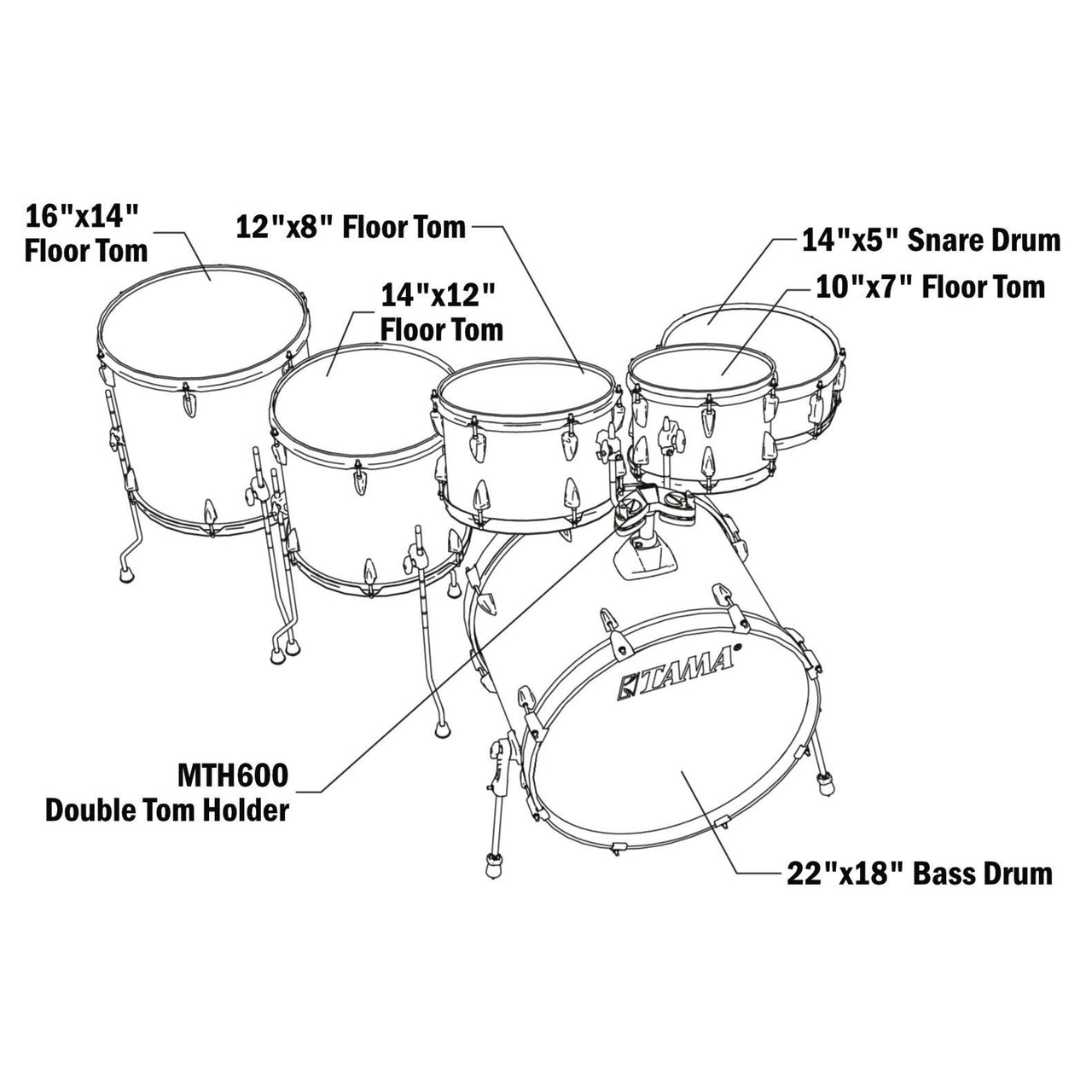 BATERIA TAMA IMPERIALSTAR AZUL MET 6PZ 22/16/14/14/12/10", IE62H6W-HLB