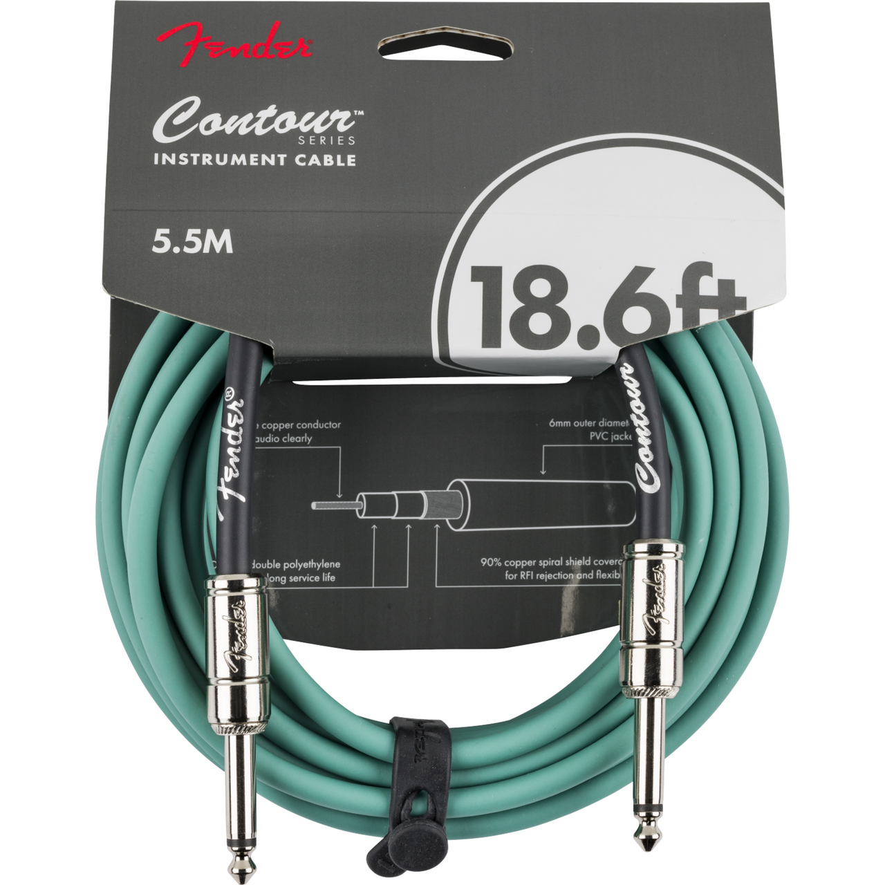 Cable Fender Contour Para Instrumento 5.5 Metros Sherwood Green 0990571846
