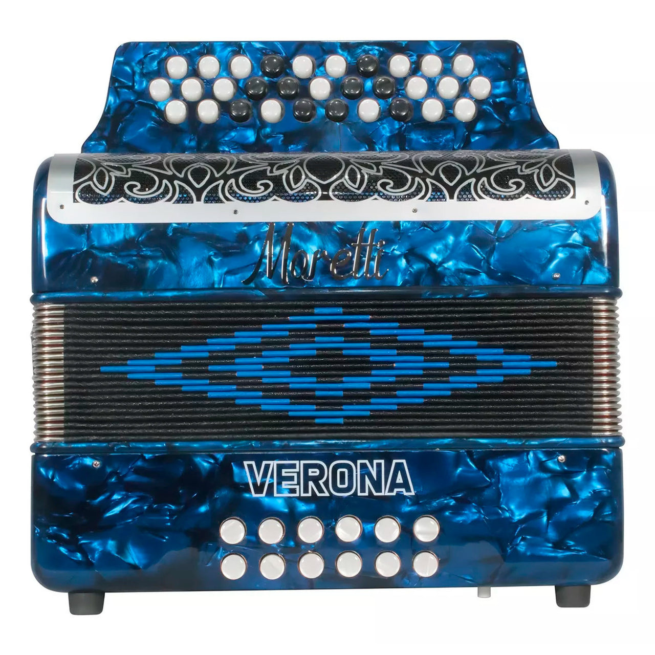 Acordeon Moretti Verona Gcf Sol 31 Botones 12 Bajos Azul