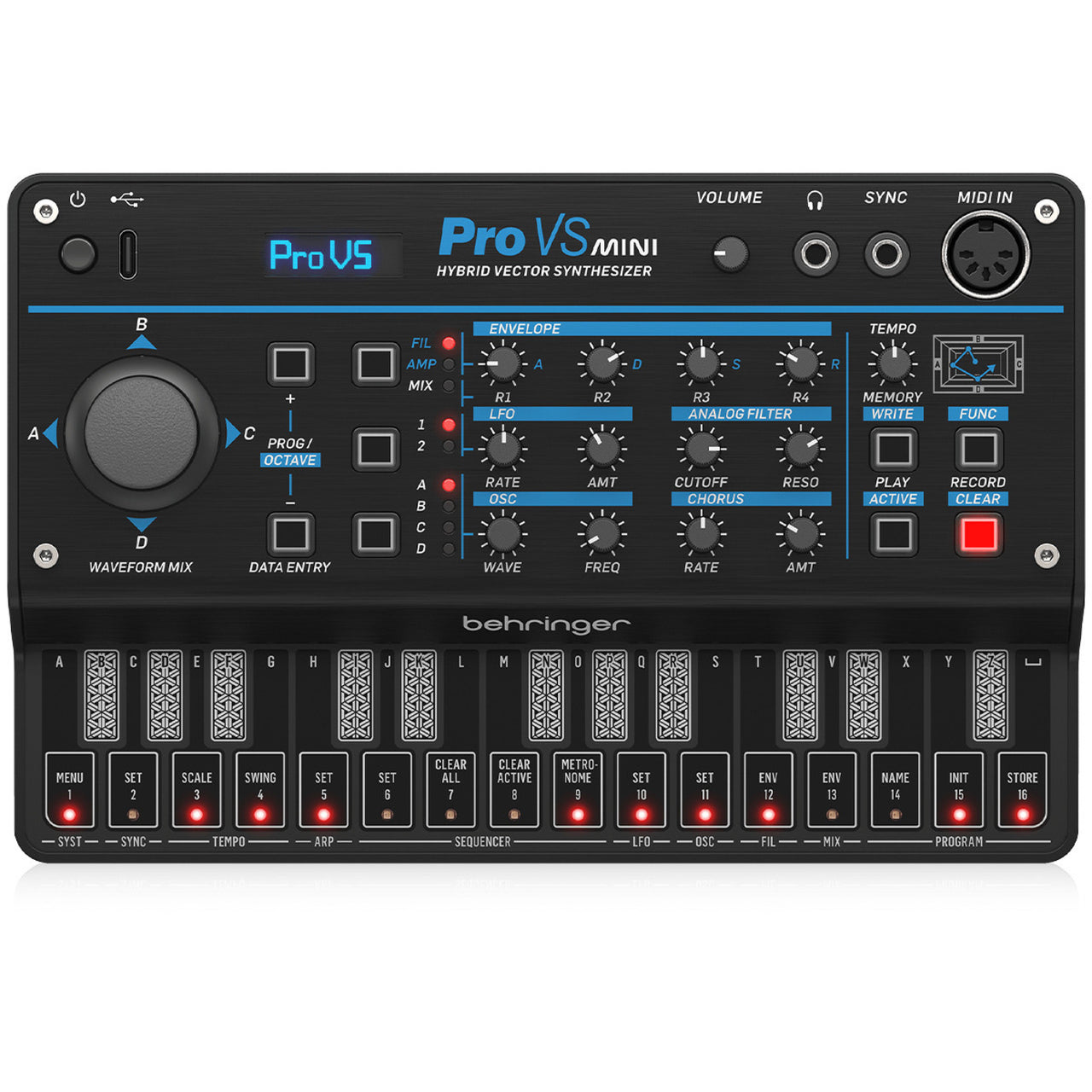 Sintetizador Behringer Pro Vs Mini 16 OSC/VEC 128 Formas Difrentes