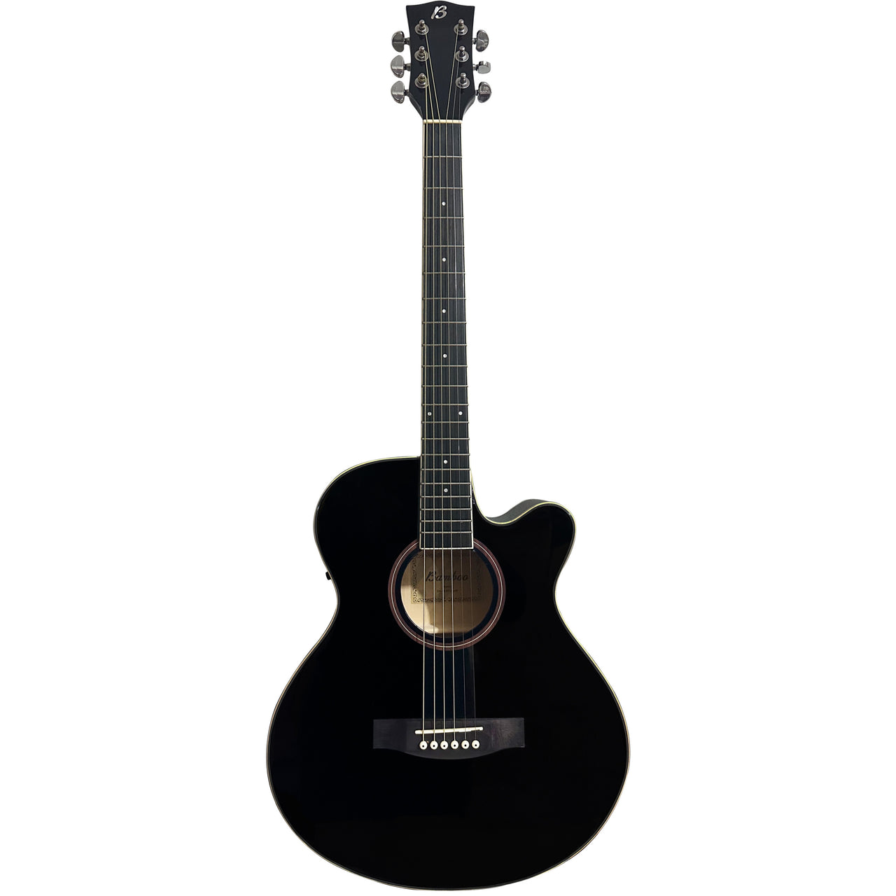 Guitarra Acustica Bamboo Ga-40-bk-q-ar Negra Con Funda 40 Pulgadas