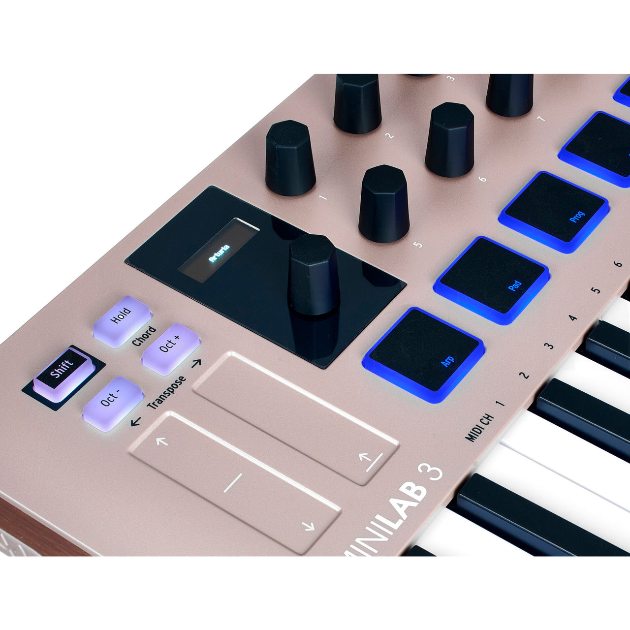 Controlador Arturia Midi Usb 25 Teclas,  Minilab 3 Champagne