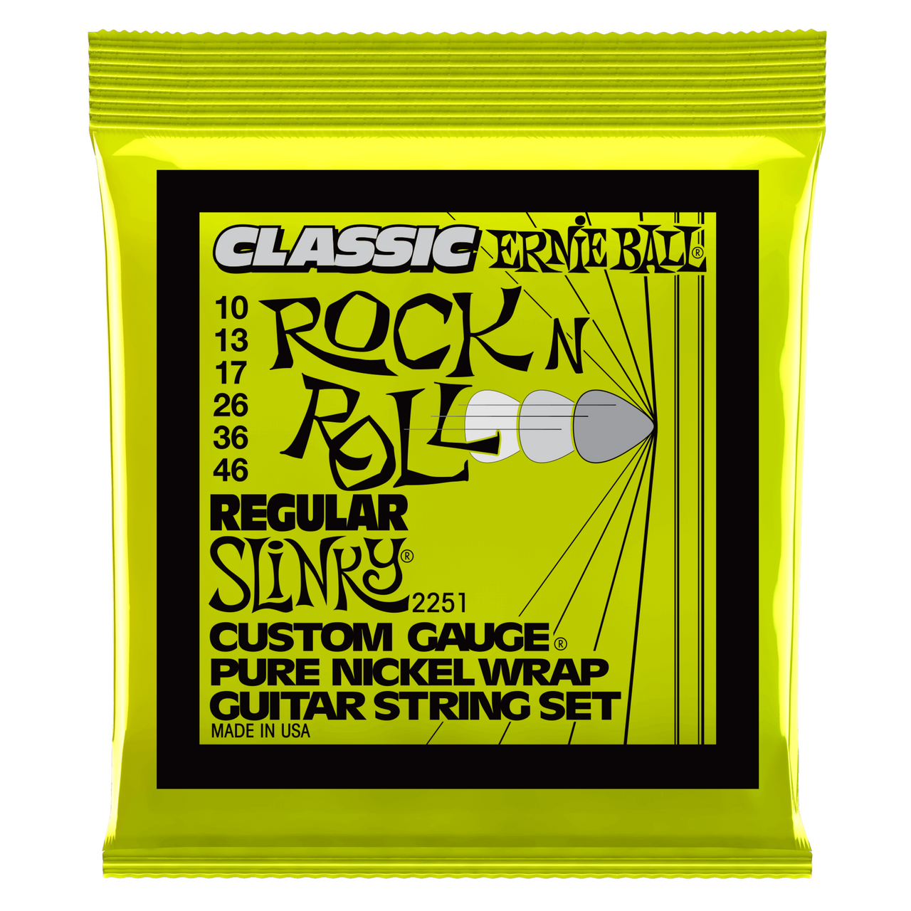 Encordadura Ernie Ball 2251 Para Guitarra Electrica Classic Regular Slinky 10-46