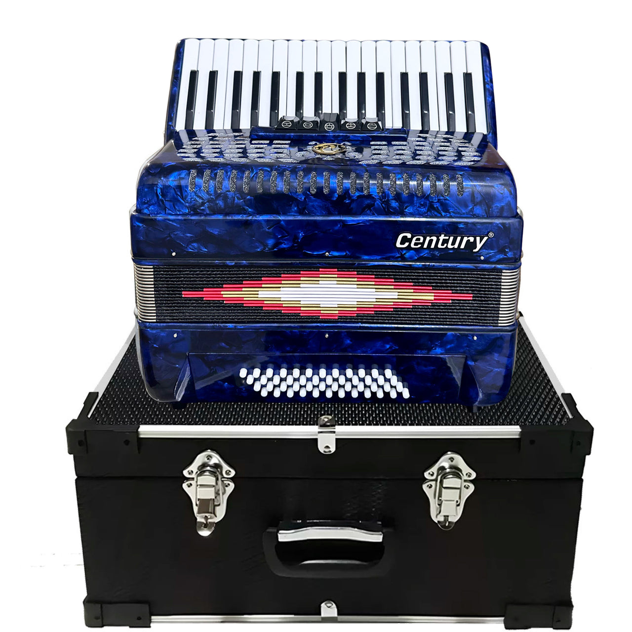 Acordeon Century Cnac042 Azul 34 Teclas 48 Bajos 5 Registros C1307a
