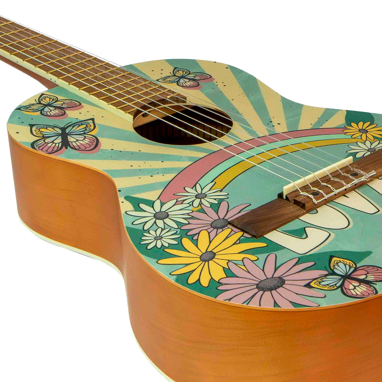 Guitarra Clasica Bamboo Gc-36-mysticabutterfly Con Funda 36 Pulgadas