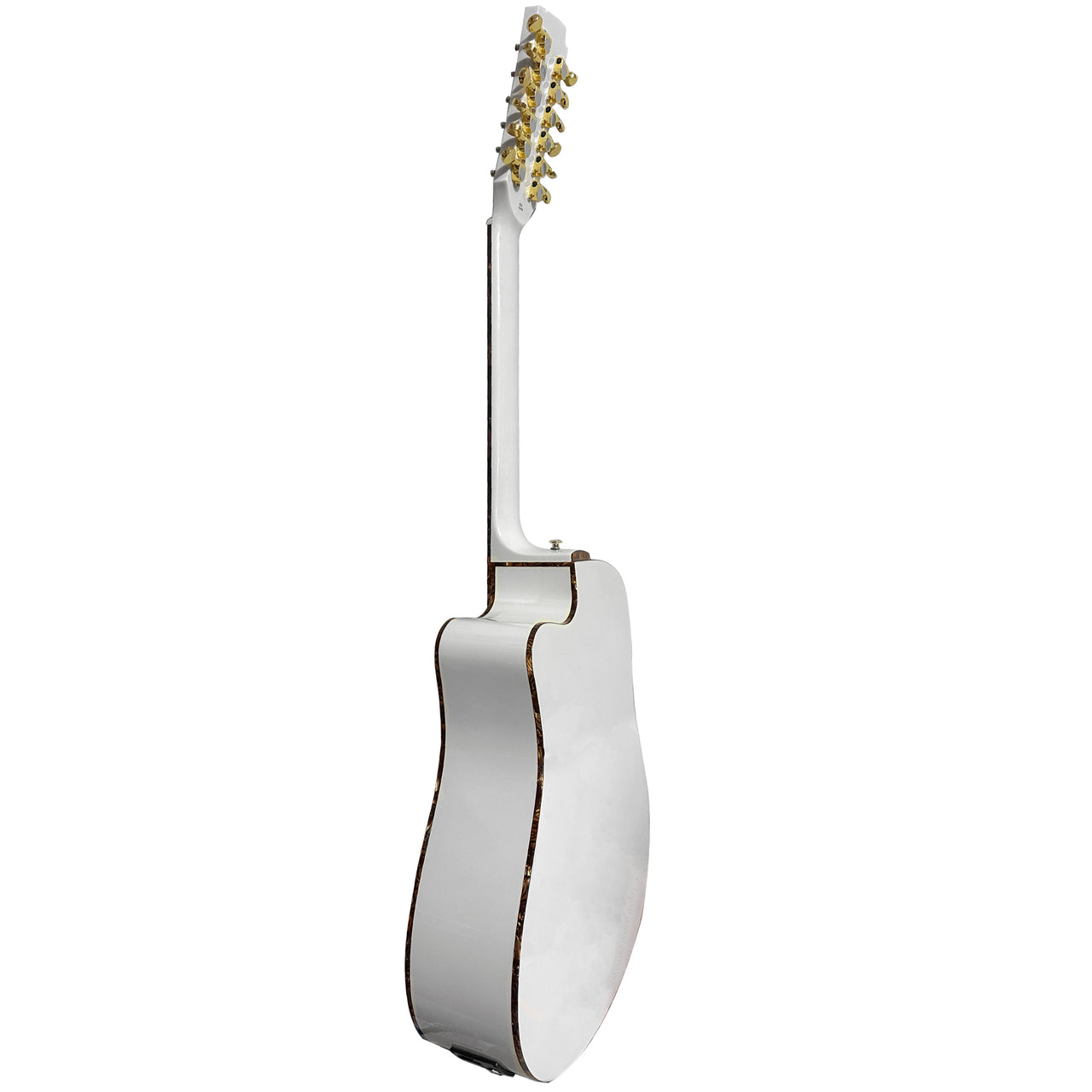 Guitarra Electroacustica Bamboo Ga-4012-wh-q-ar Blanca Con Funda