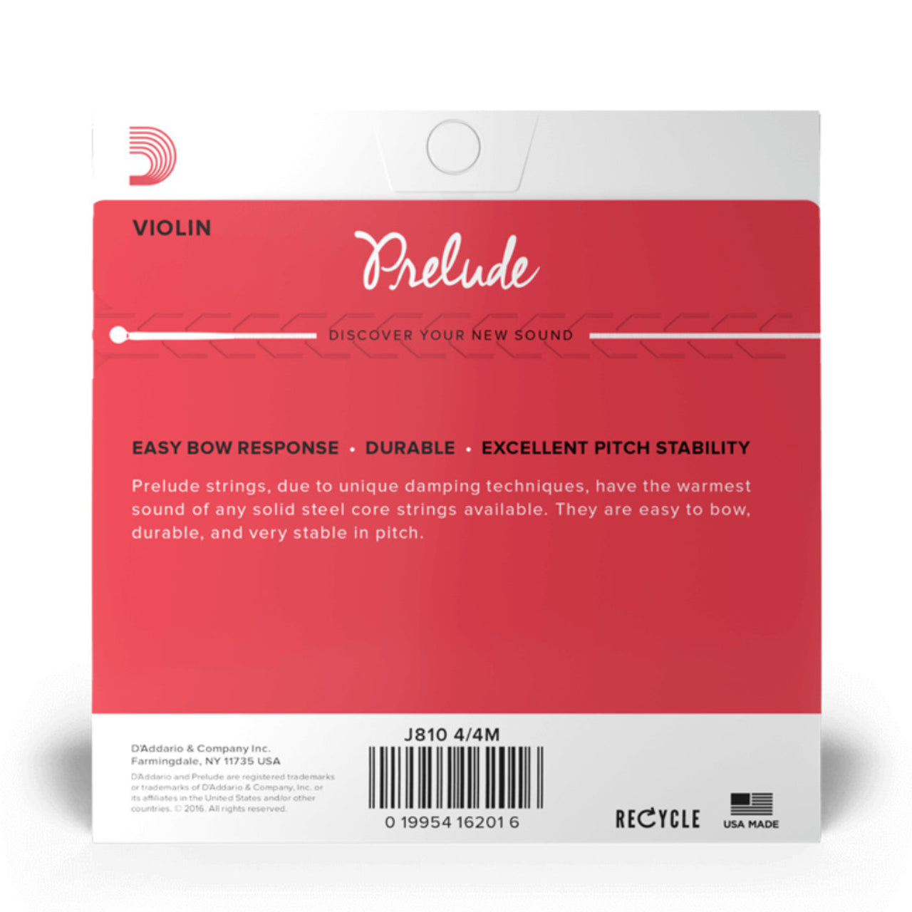 Encordadura D Addario J-810 4/4h Para Violin Prelude