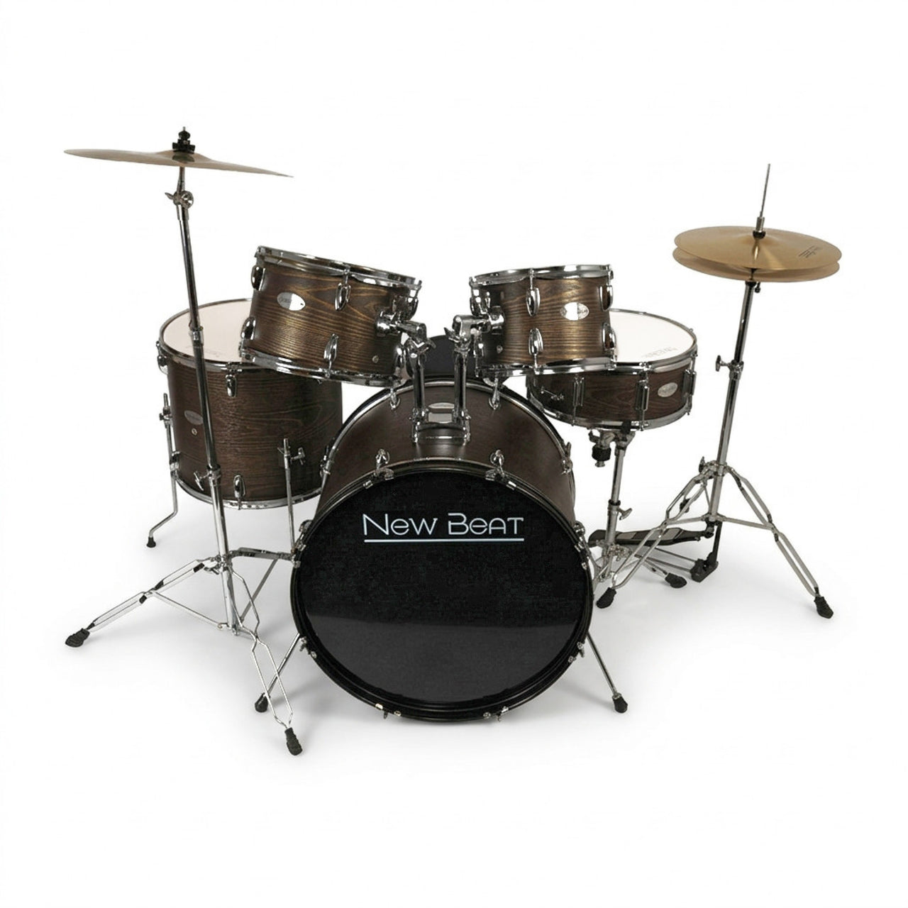 Bateria New Bea Ds-405bgw Acustica Oro Negro Granulado 5 Piezas