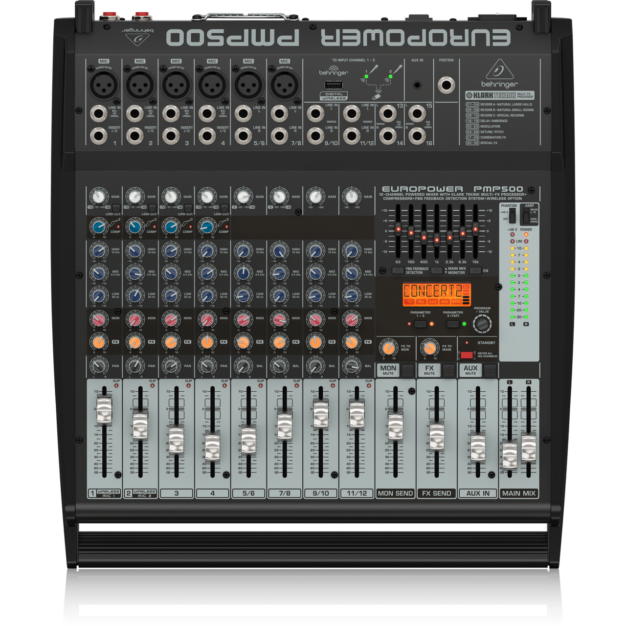 MEZCLADORA BEHRINGER 6 XLR 2X250W C/USB, PMP500