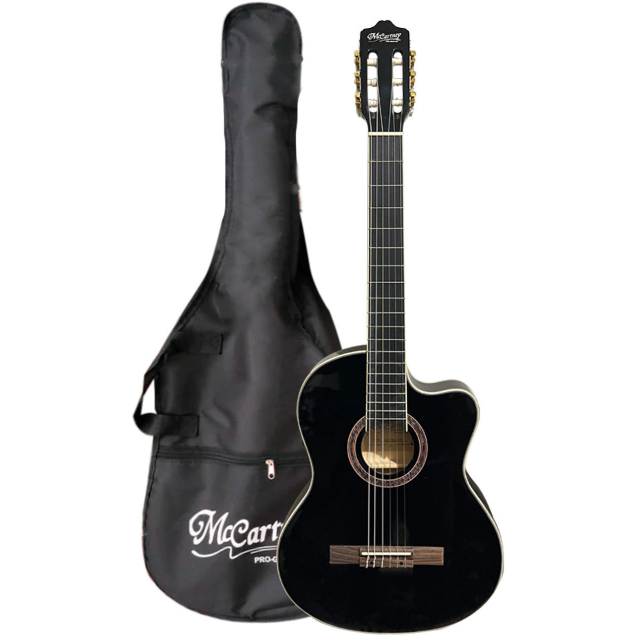 Guitarra Electroacustica Mc Cartney Negro Brillante, Qcg-10sl-ce-gbk