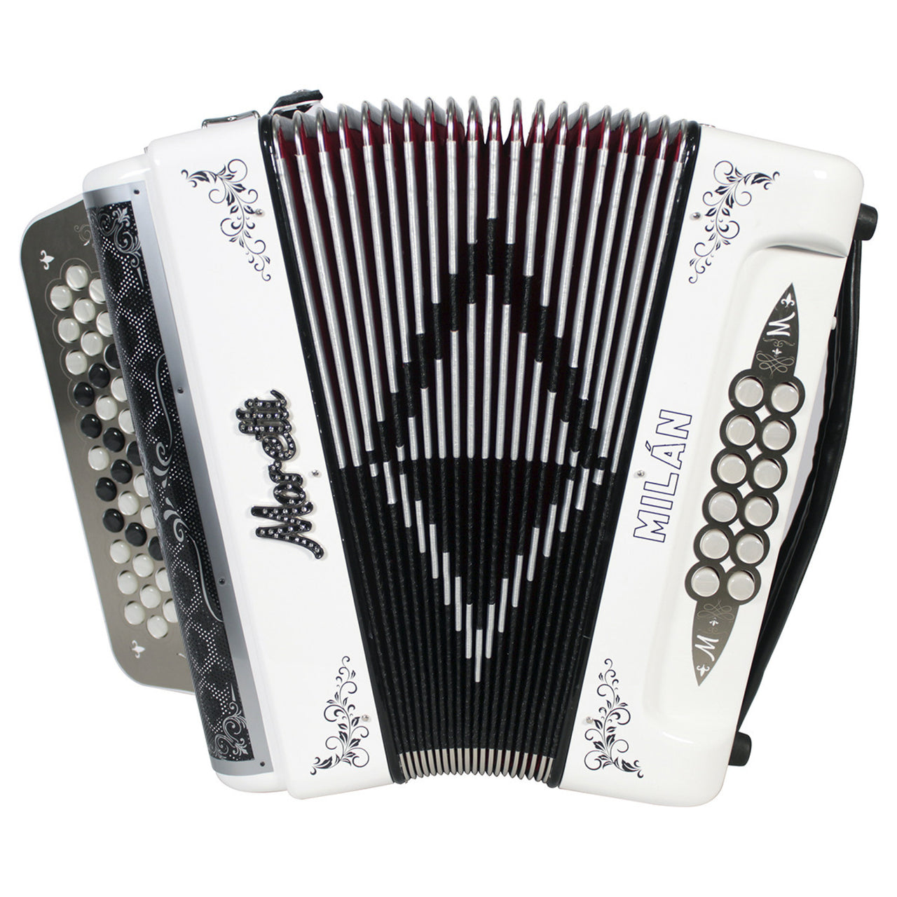 Acordeon Moretti Bot. Milan 3-reg Gcf Blanco